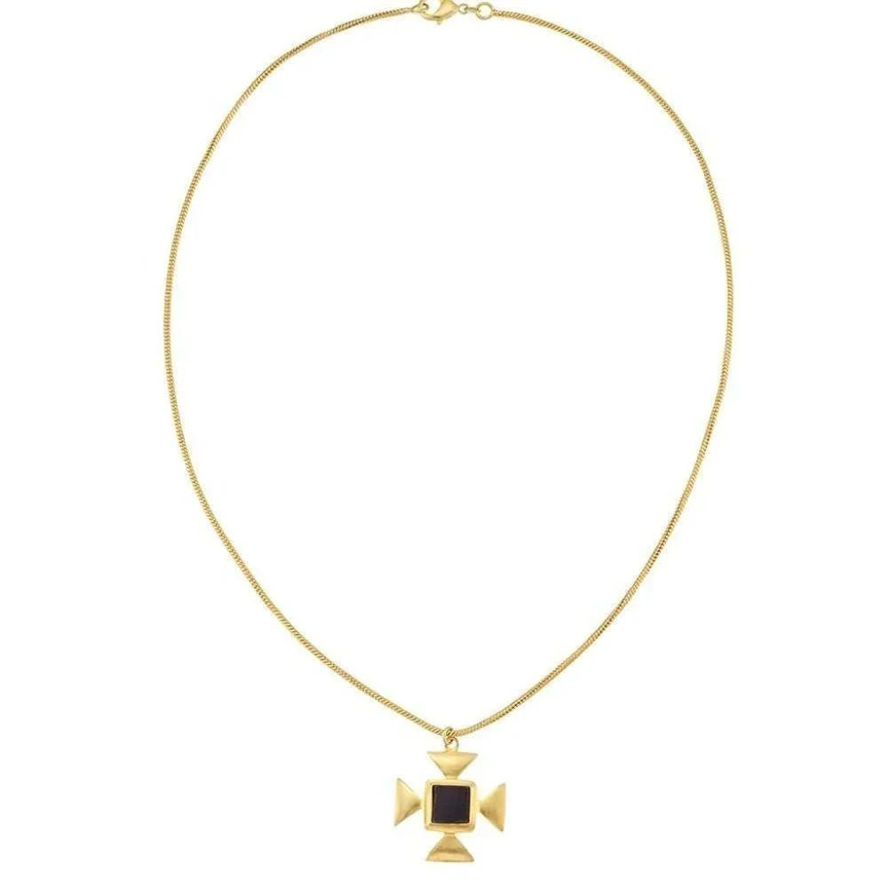 14K Gold Plated Brass Pendant Necklace NEW